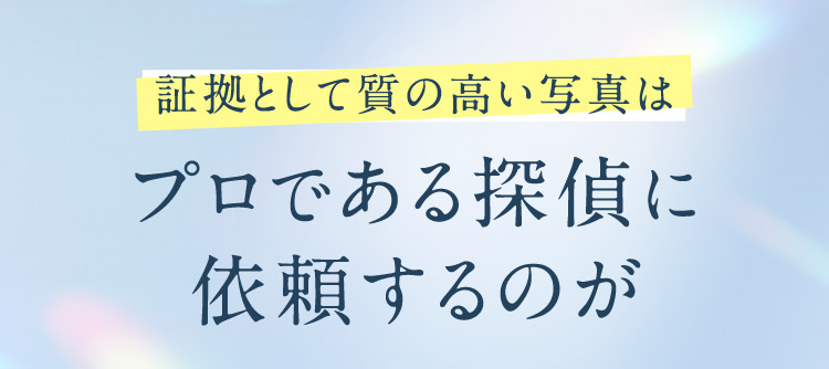 証拠として質の高い写真はプロである探偵に依頼するのが
